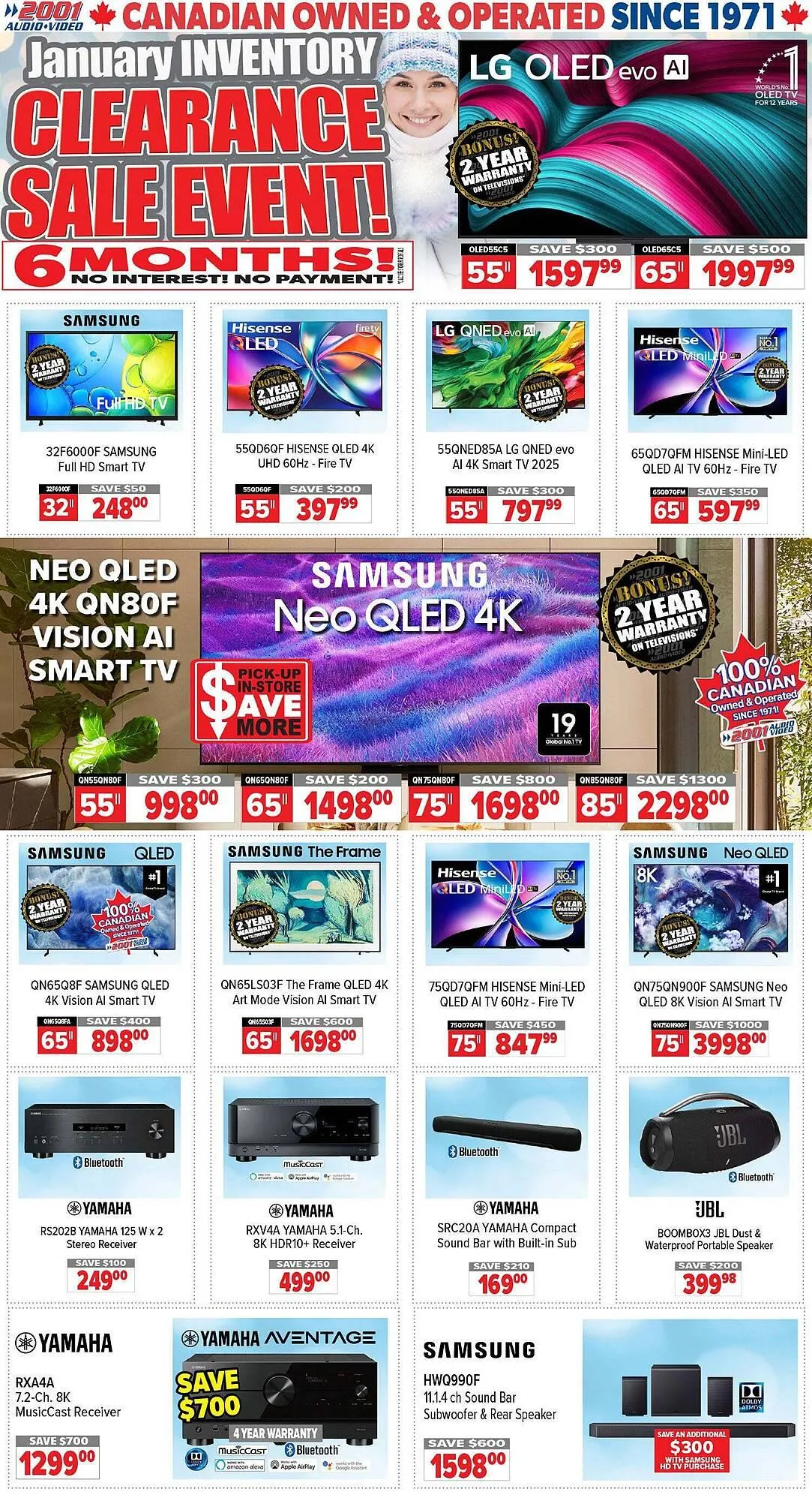 2001 Audio Video flyer from January 9 to January 16 2026 - flyer page 1