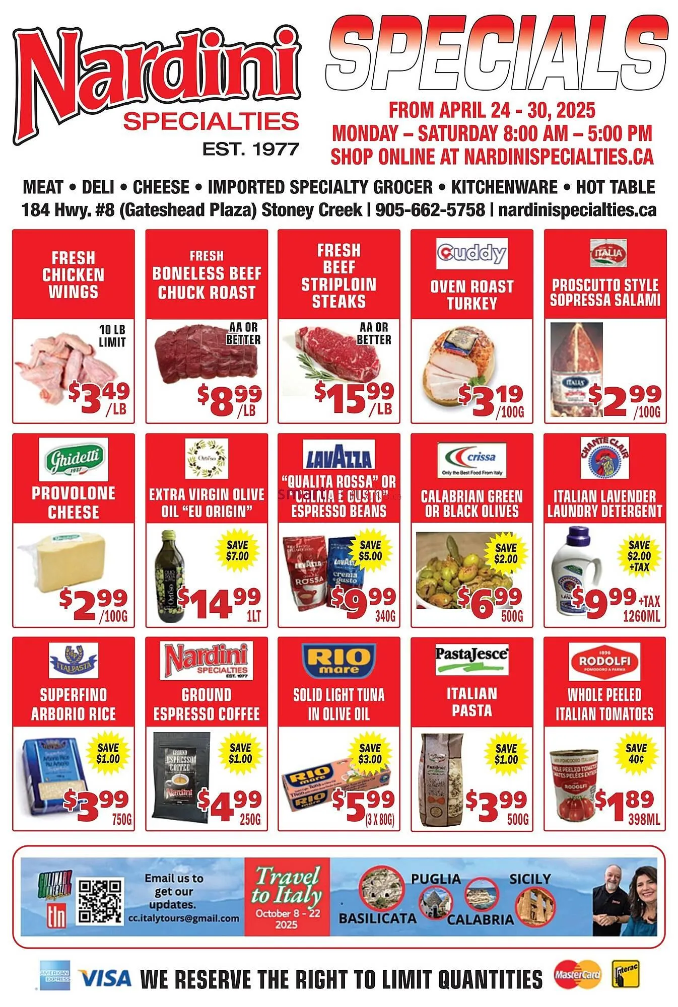 Nardini Specialties flyer - 1