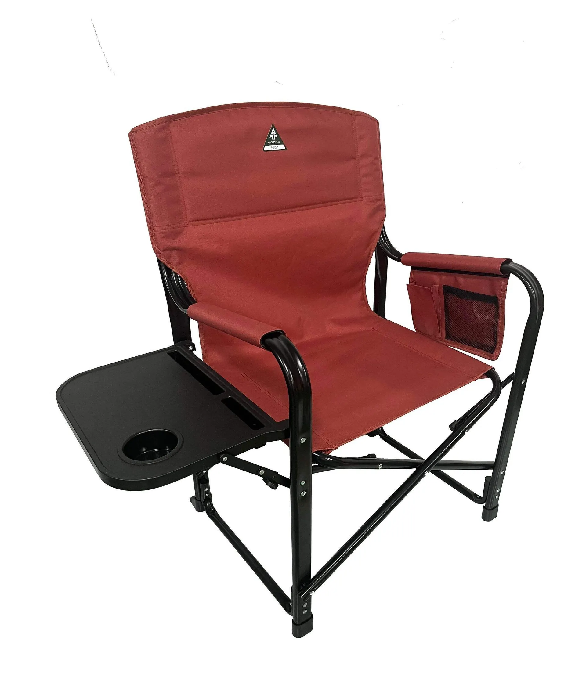 Woods Portable Folding Director's Camping Chair with Side Table, Cup Holder & Organizer Pocket