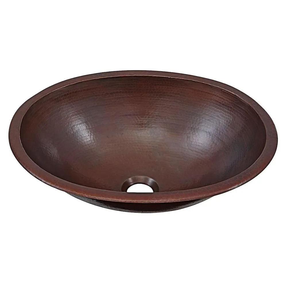 Schrodinger 17-inch Undermount Handmade Pure Solid Copper Bathroom Sink