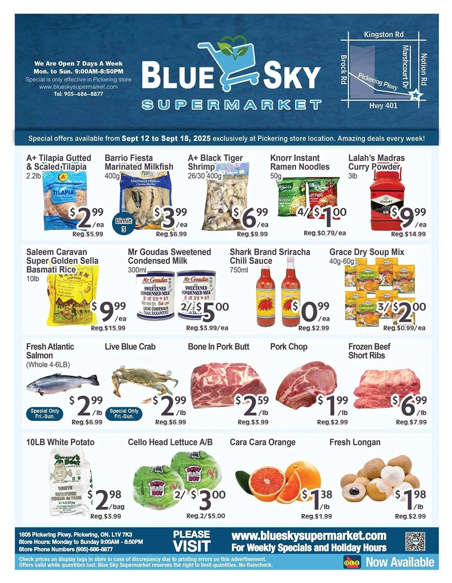Blue Sky Supermarket flyer from September 12 to September 18 2025 - flyer page 1