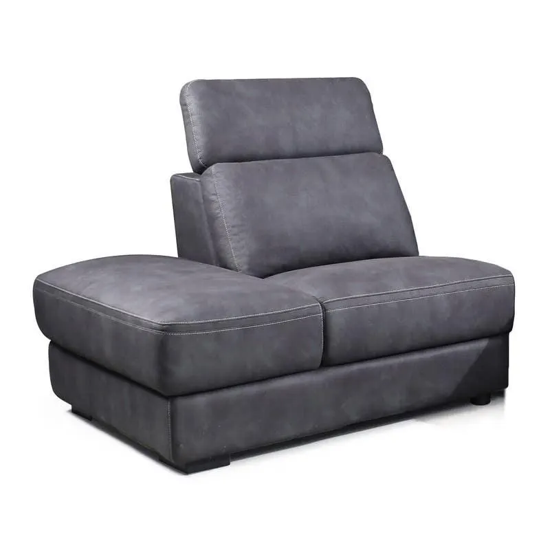 Fauteuil modulaire avec appui-tête ajustable et ottoman à gauche