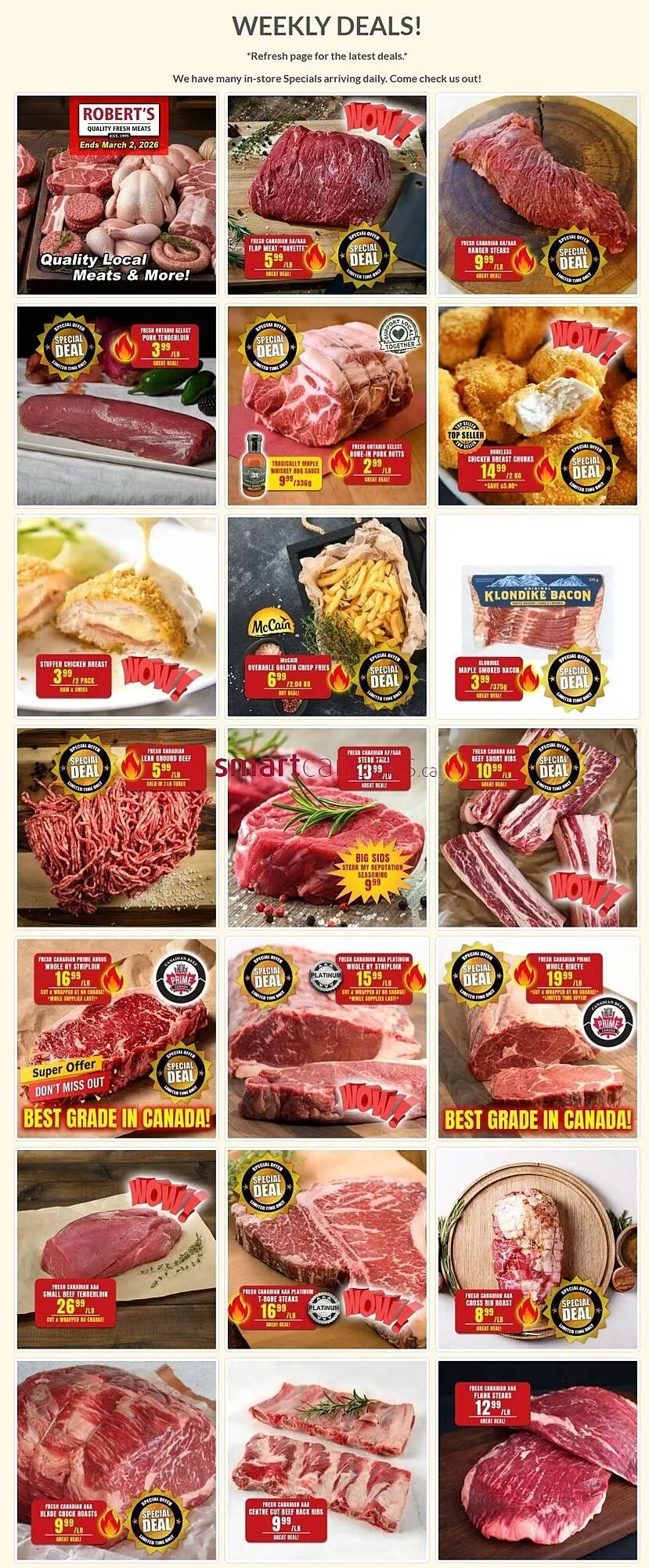 Roberts Fresh and Boxed Meats flyer from February 23 to March 2 2026 - flyer page 1