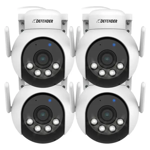 Defender Everwatch PTZ AI-Powered 4K 360 Degree Wi-Fi Outdoor Plug-in Power Security Cameras