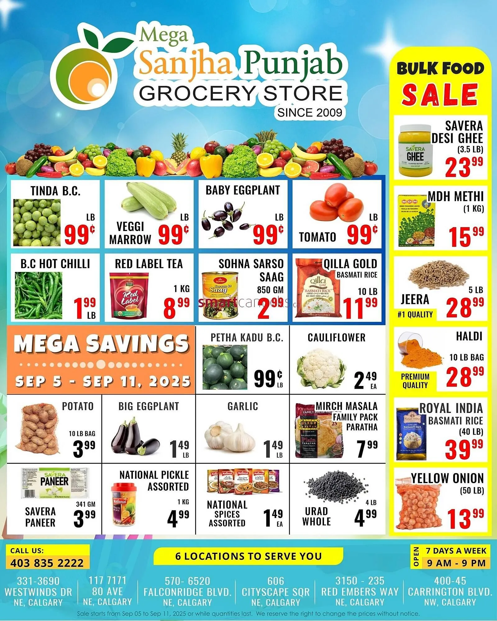 Mega Sanjha Punjab Grocery Store flyer from September 5 to September 11 2025 - flyer page 1