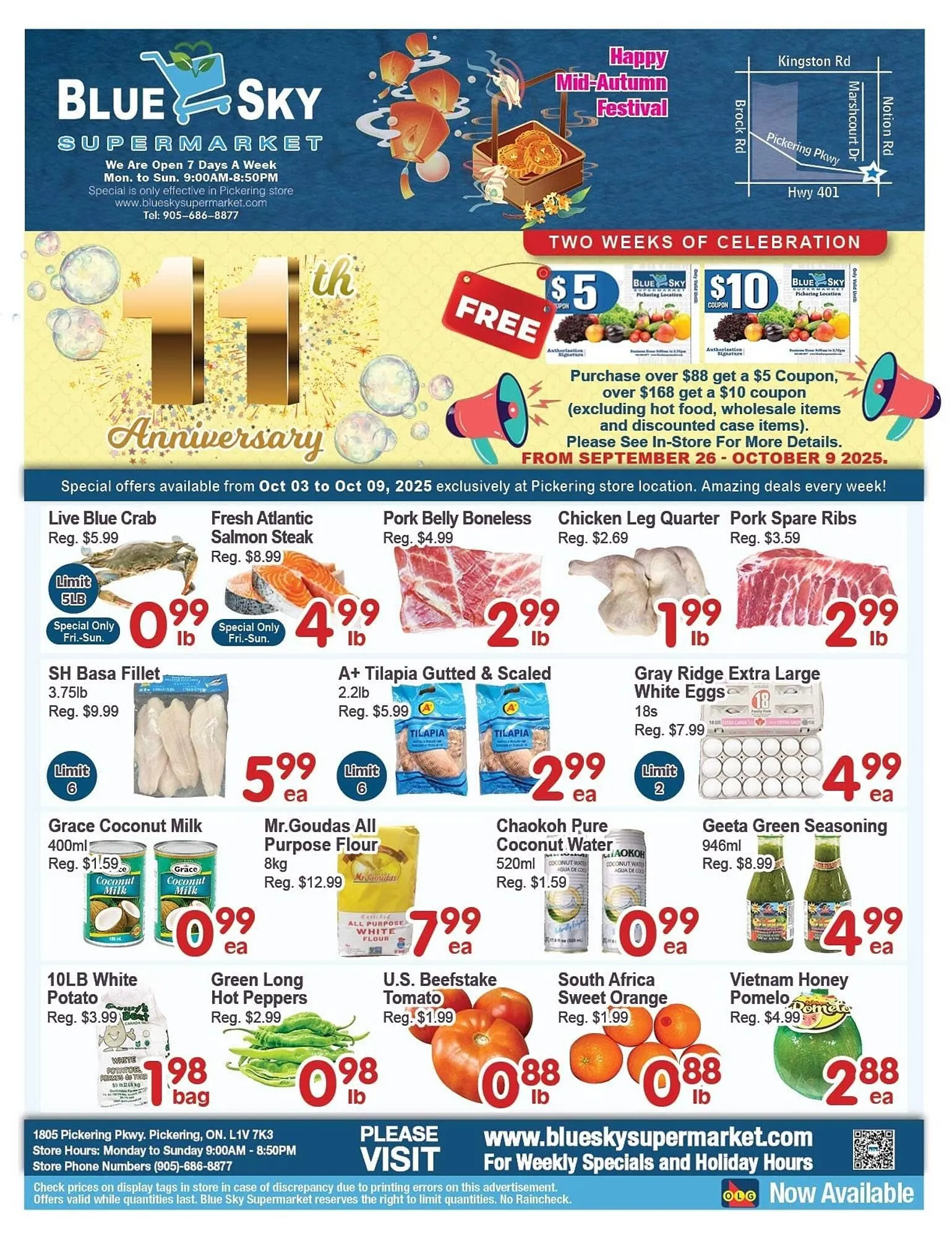 Blue Sky Supermarket flyer from October 3 to October 9 2025 - flyer page 1