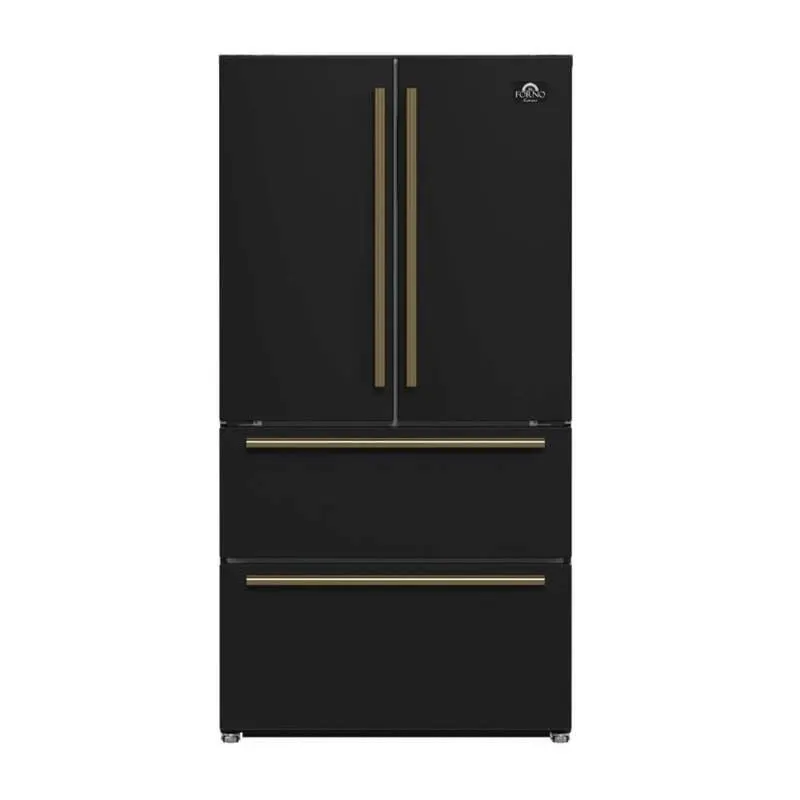 FORNO Réfrigérateur 19,2 pi3 36 po Noir Portes françaises - FFRBI1820-36