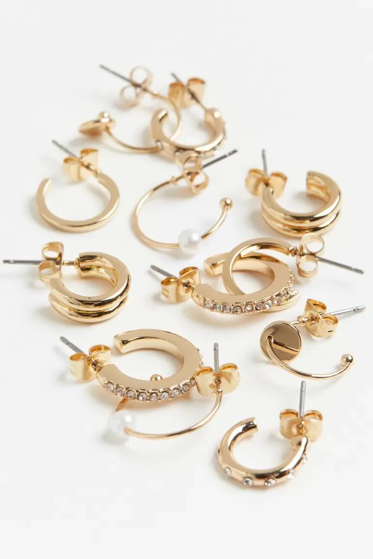 6 Pairs Hoop Earrings