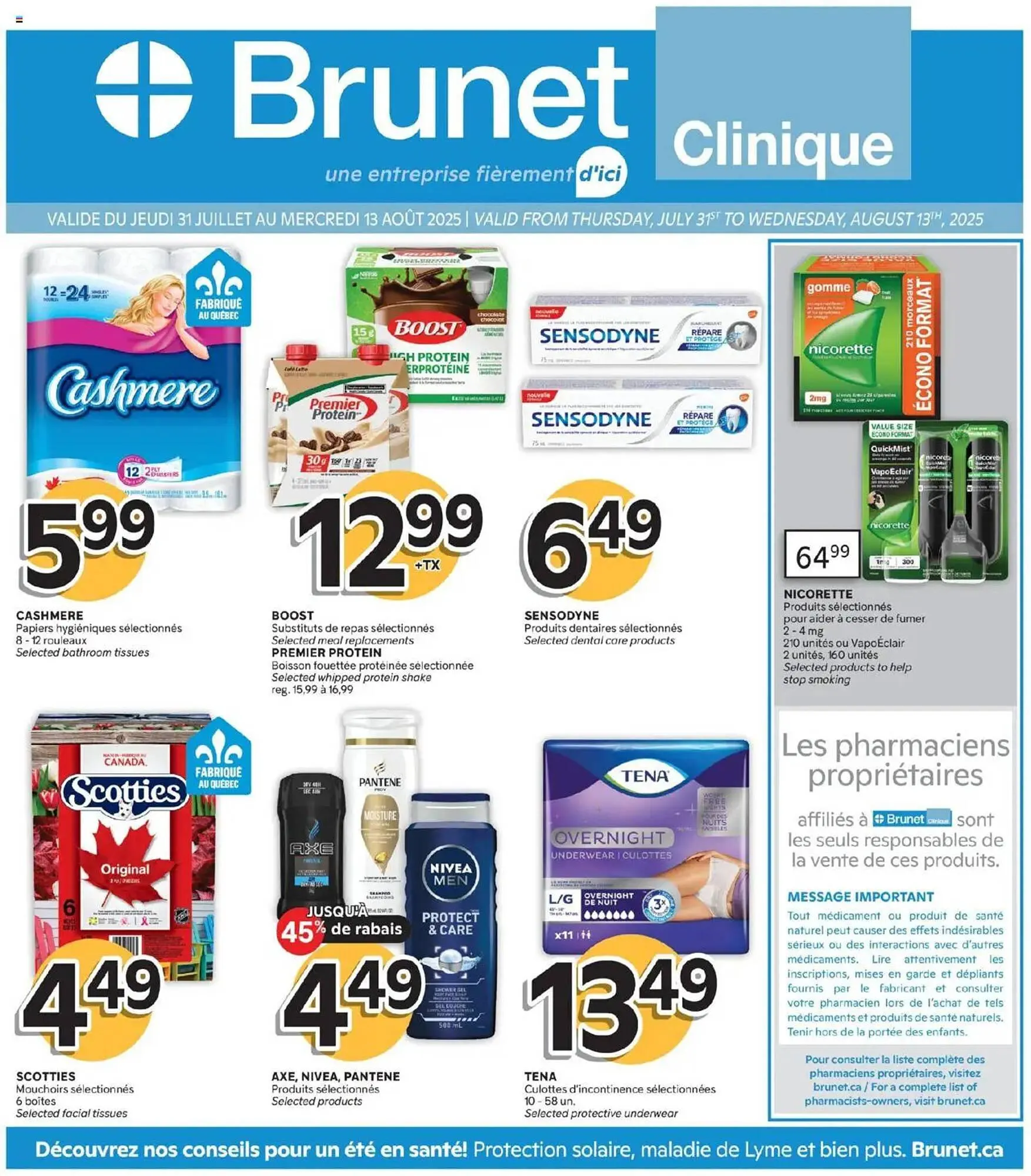 Brunet flyer from July 31 to August 14 2025 - flyer page 1