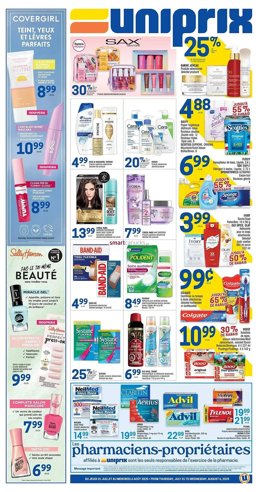 Uniprix flyer from July 31 to August 6 2025 - flyer page 1