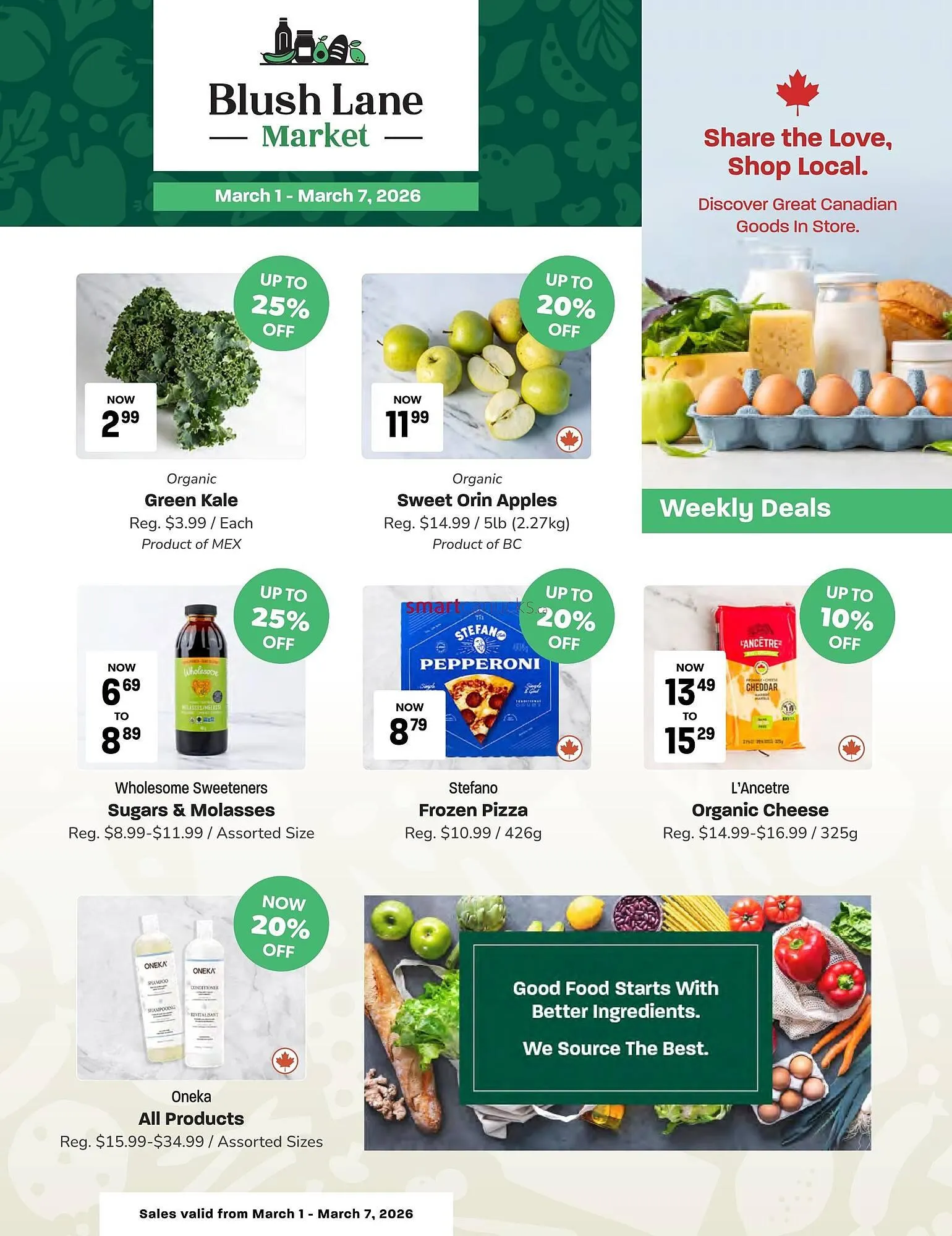 Blush Lane Organics flyer from March 1 to March 7 2026 - flyer page 1