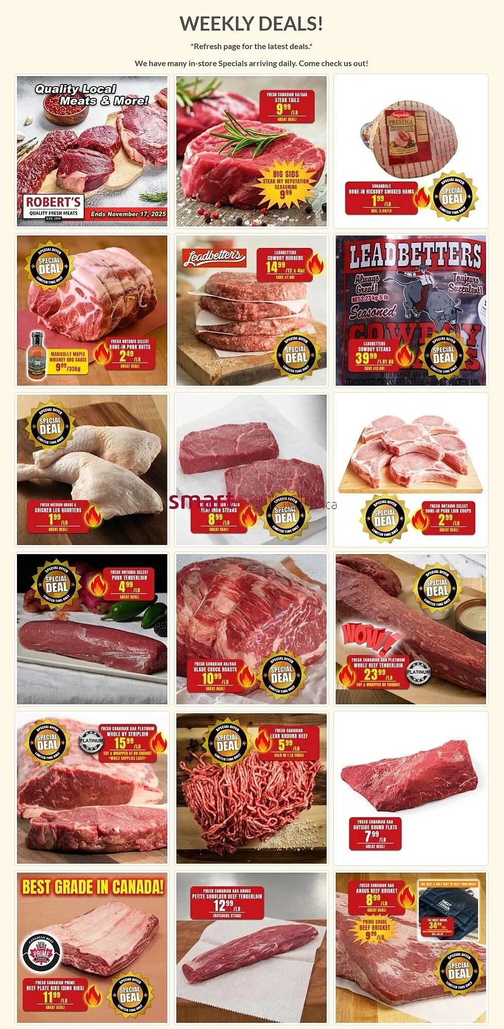 Roberts Fresh and Boxed Meats flyer from November 13 to December 10 2025 - flyer page 1
