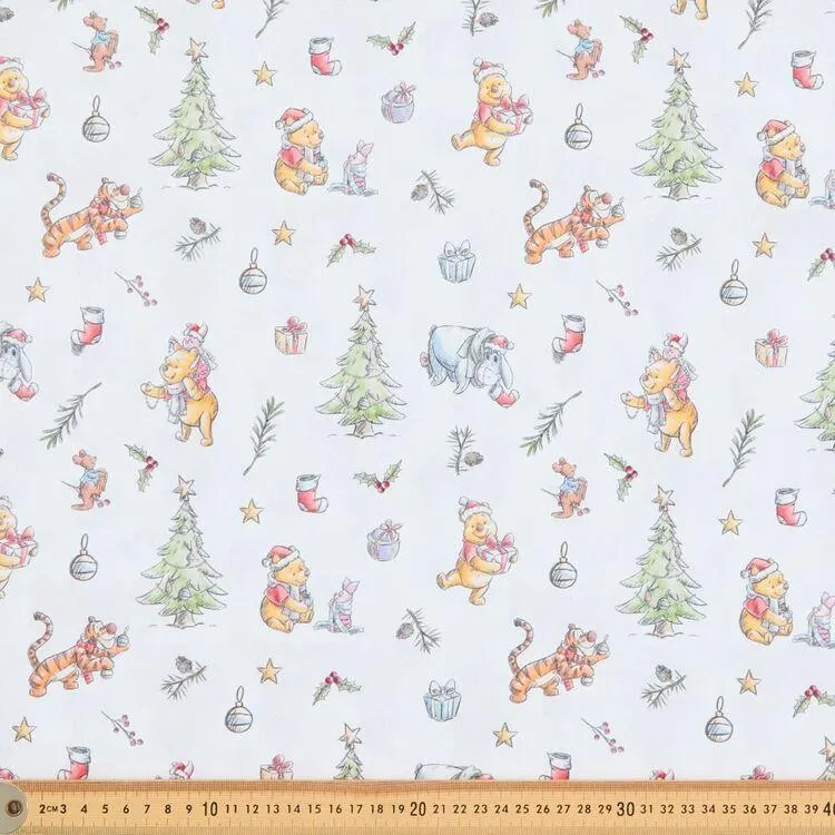 Winnie The Pooh Classic 112cm Quilting Fabric White 112 cm