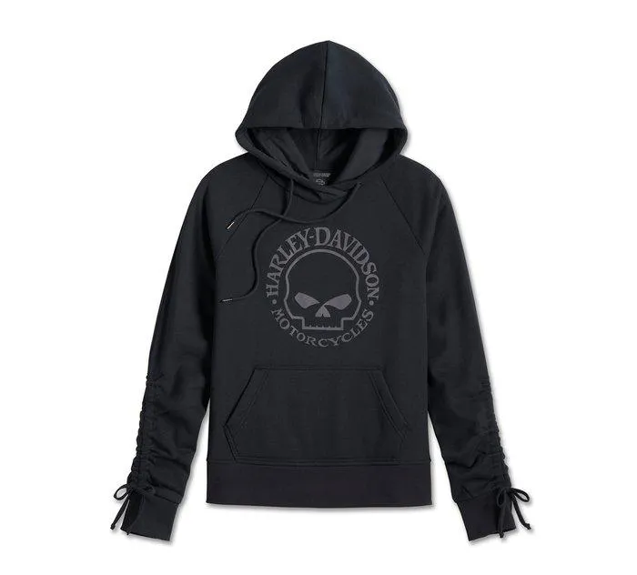 Women's Willie G Skull Tie Sleeve Hoodie