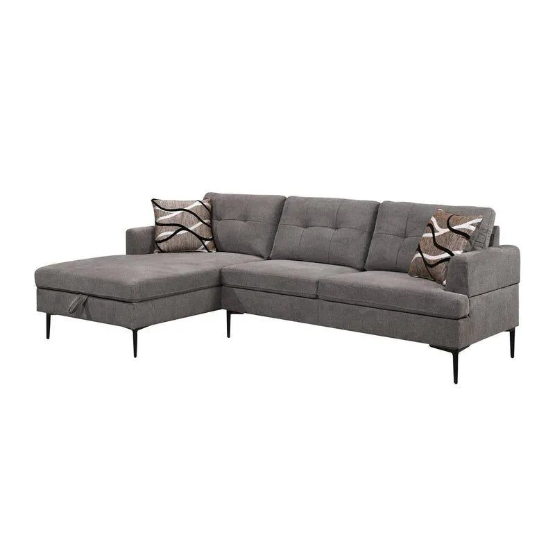 Sectionnel avec chaise longue à gauche et rangement