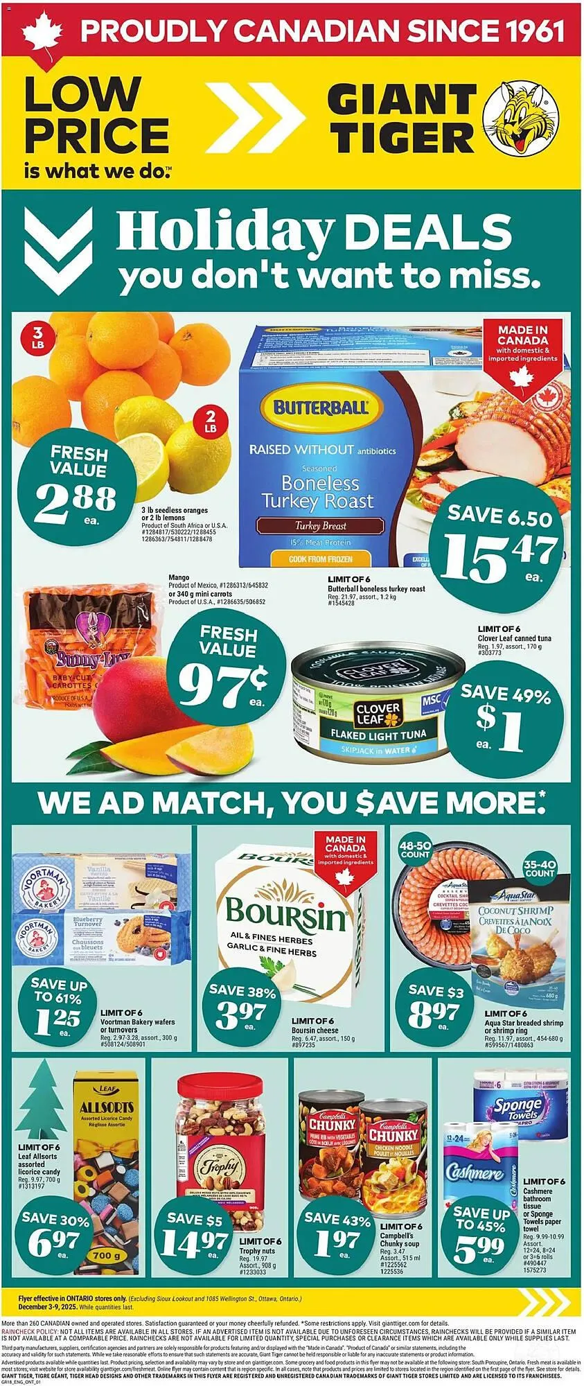 Giant Tiger flyer from December 3 to December 9 2025 - flyer page 1