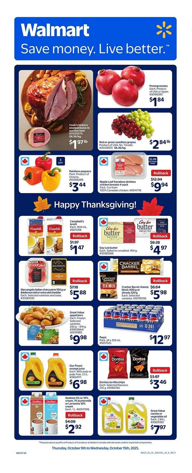 Walmart flyer from October 9 to October 15 2025 - flyer page 1