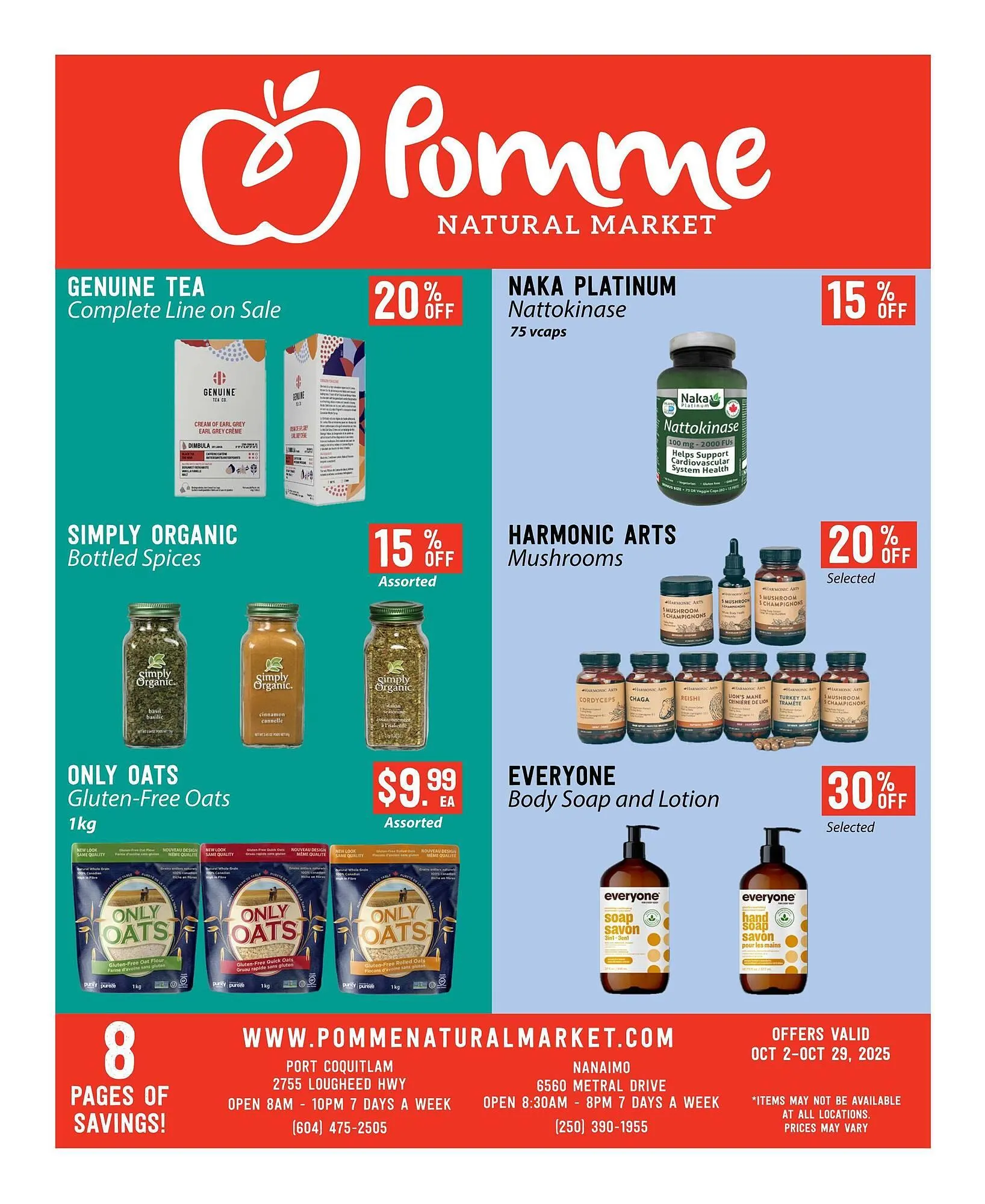 Pomme Natural Market flyer from October 2 to October 8 2025 - flyer page 1