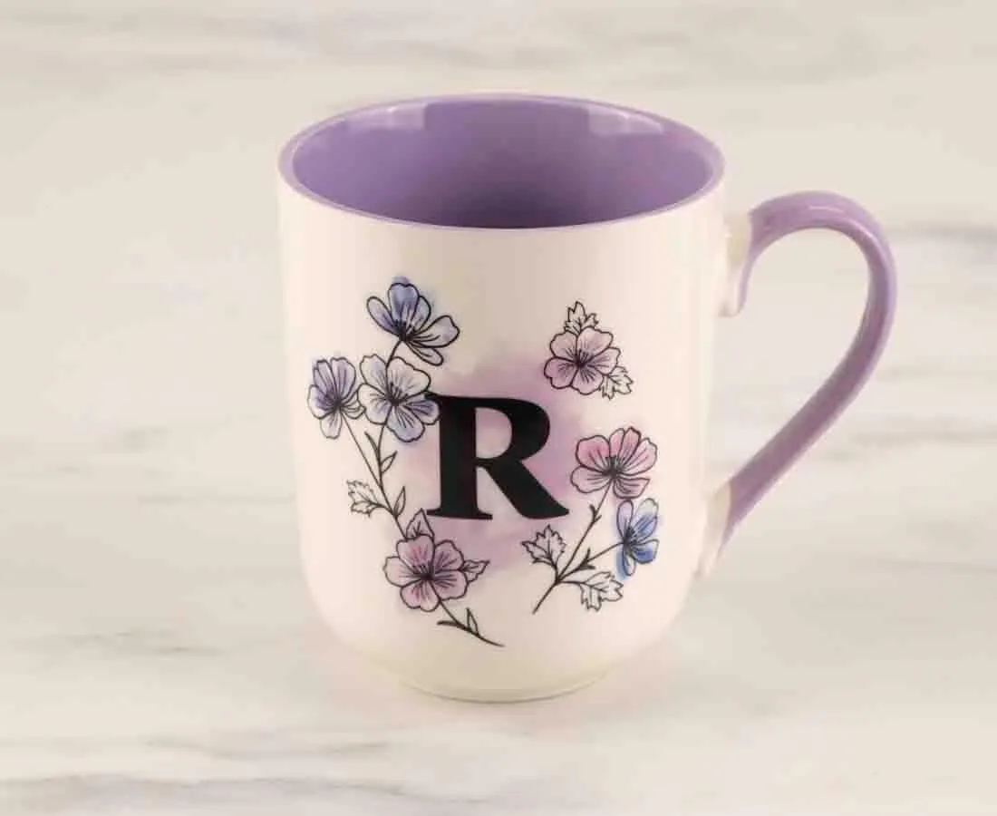 Monogram 'R' Mug, Violet, 480 ml
