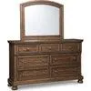 Flynnter Dresser and Mirror - Medium Brown