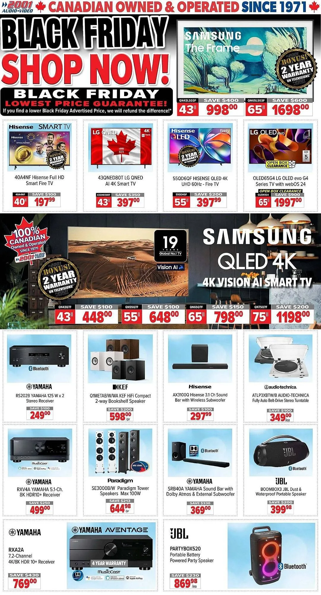 2001 Audio Video flyer from November 7 to November 14 2025 - flyer page 1