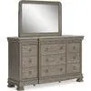 Lexorne Dresser and Mirror - Gray