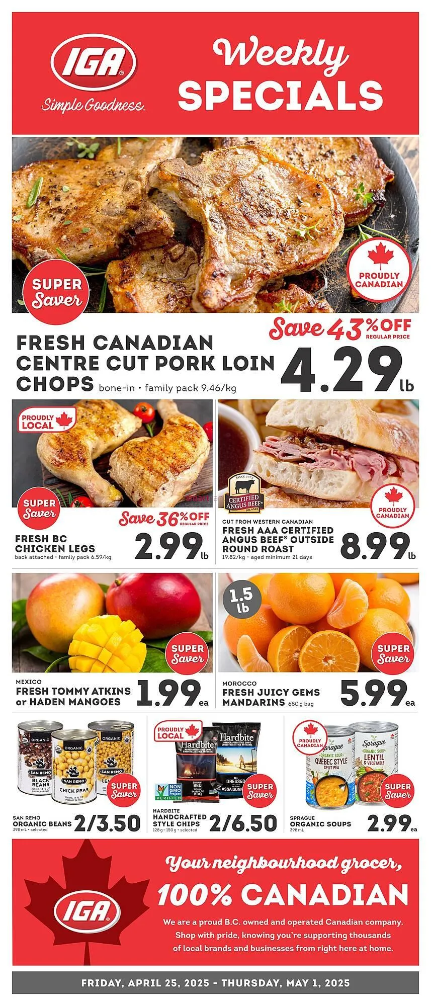 IGA flyer from April 24 to May 24 2025 - flyer page 1