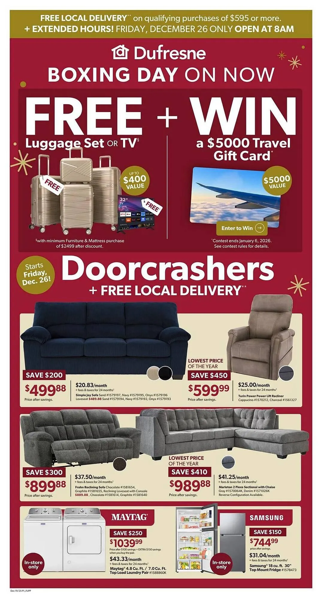 Dufresne flyer from December 19 to January 6 2026 - flyer page 1