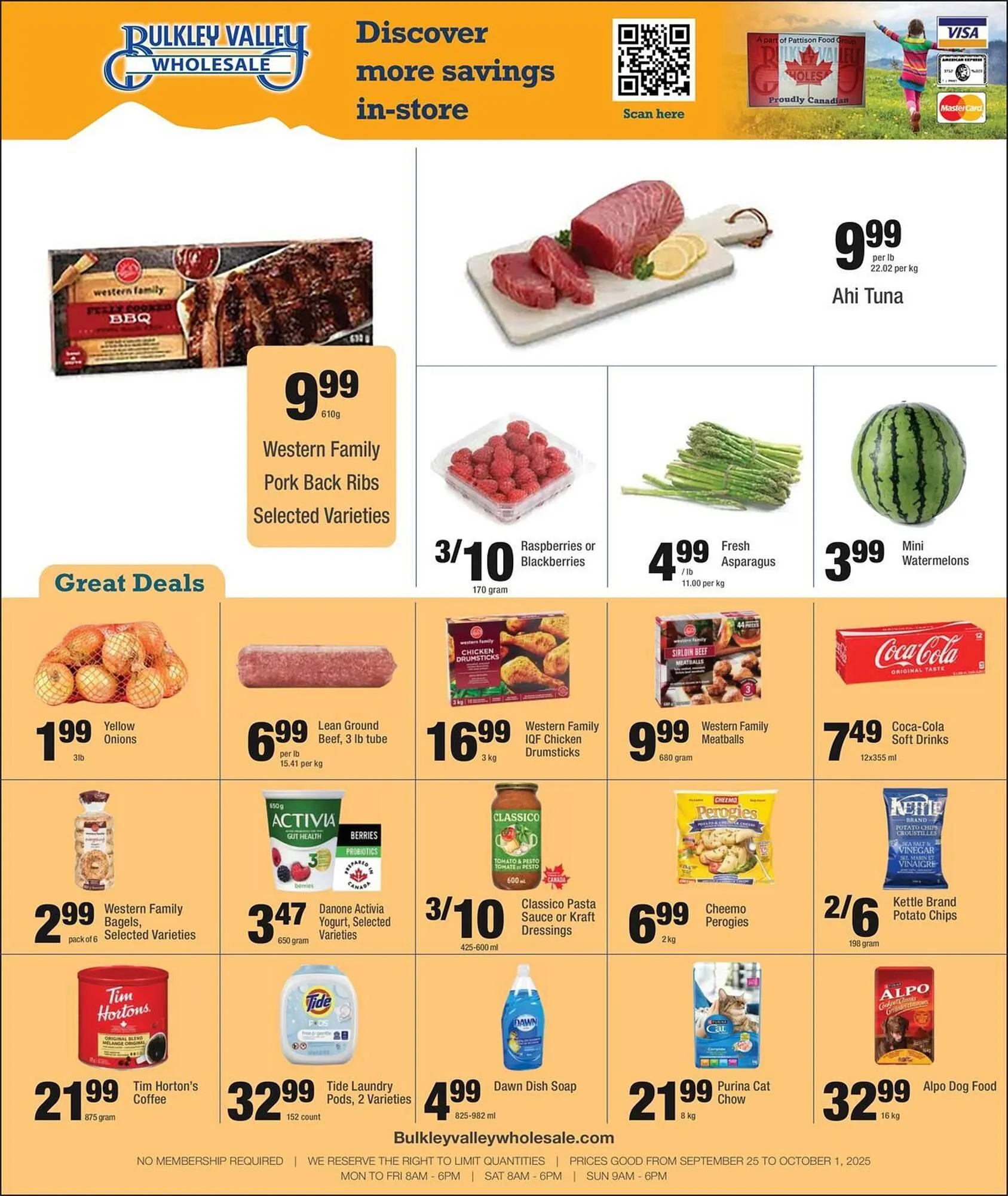 Bulkley Valley Wholesale flyer from September 25 to October 1 2025 - flyer page 1