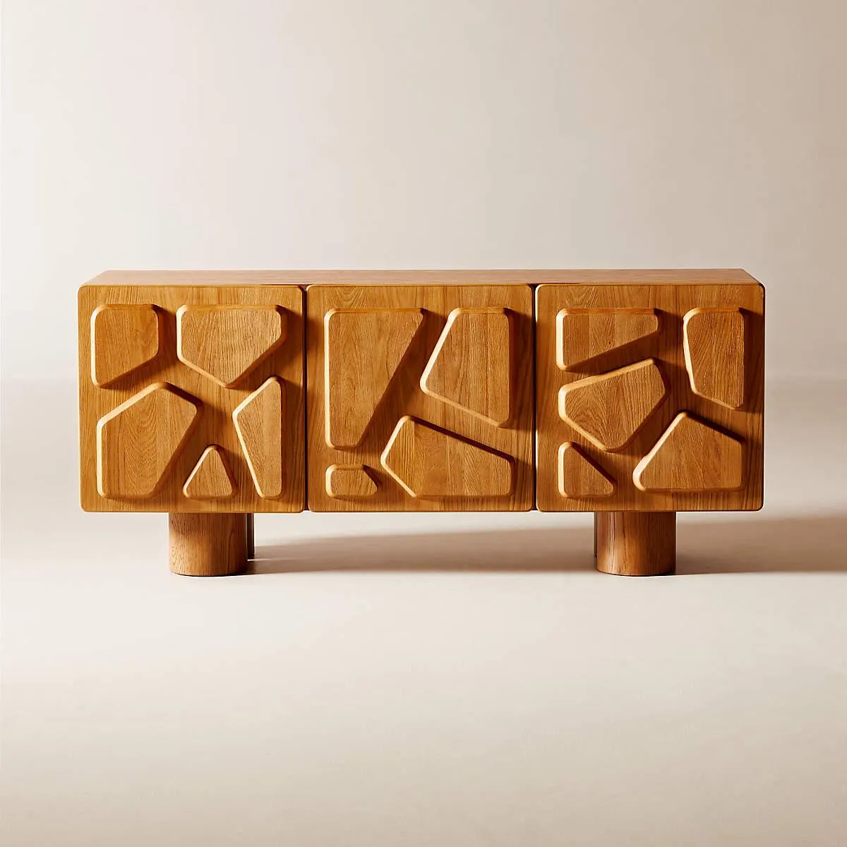 Perth Carved Oak Wood Credenza 60"