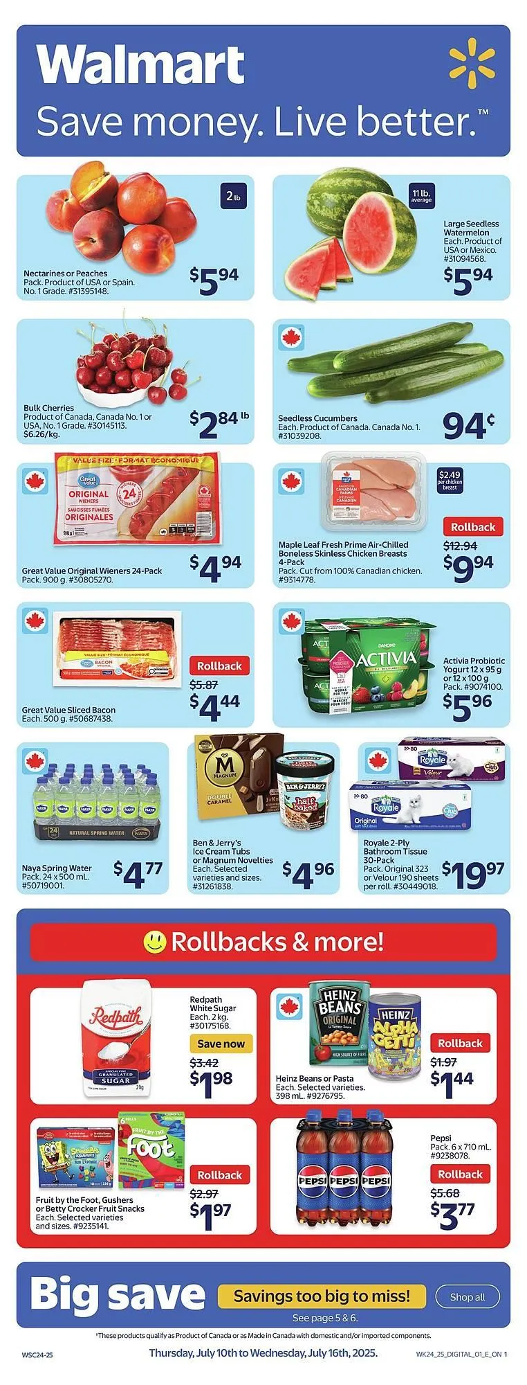 Walmart flyer from July 11 to July 18 2025 - flyer page 1