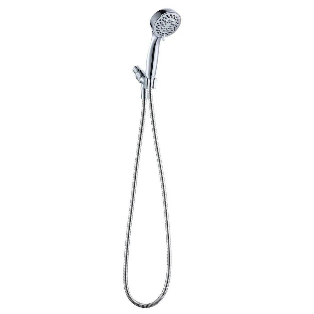 Taos 6-Function Wall-Mounted Square Handshower with Hose in Chrome