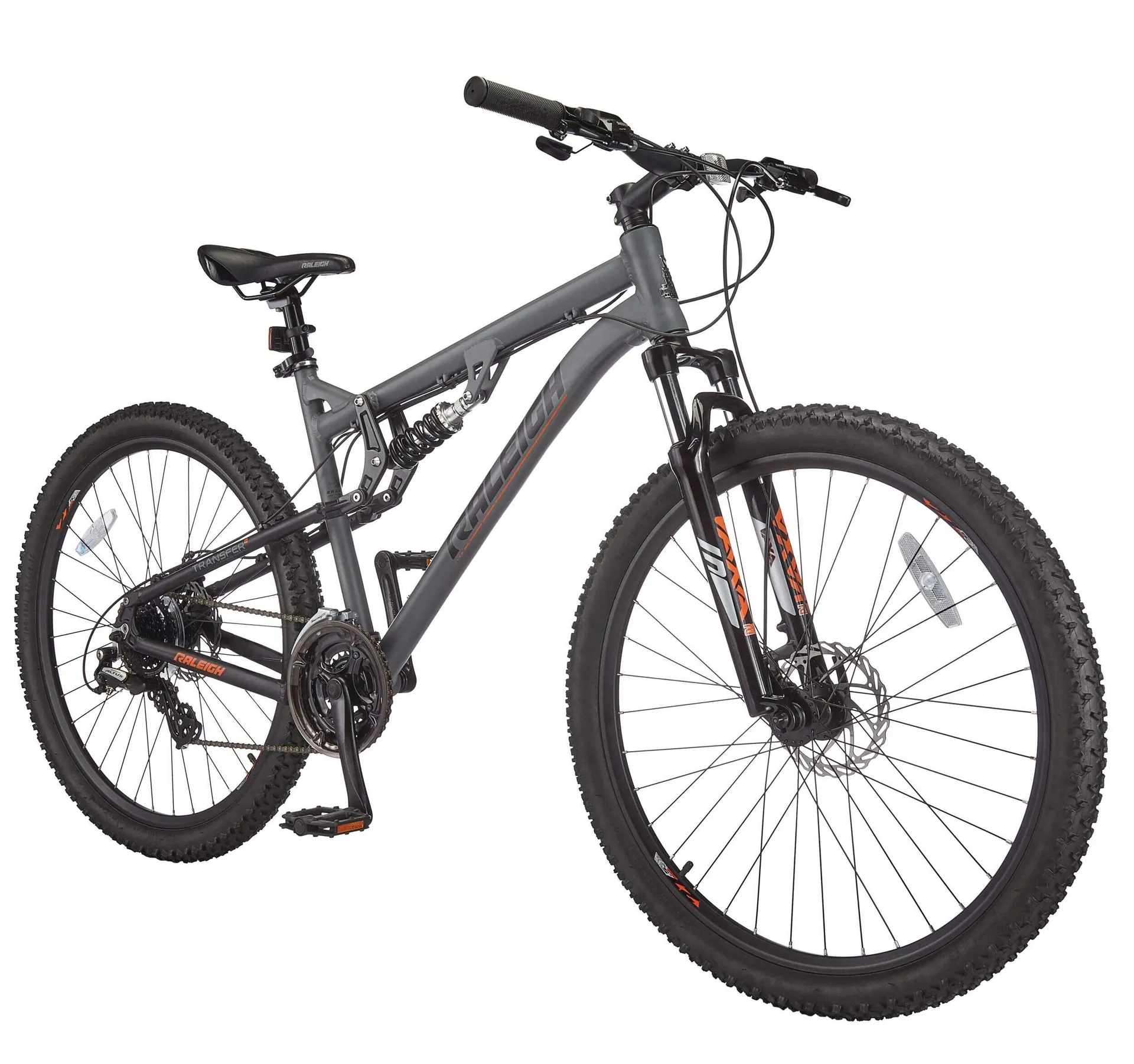Raleigh Peak Dual-Suspension Mountain Bike, 27.5-in Wheel, Grey