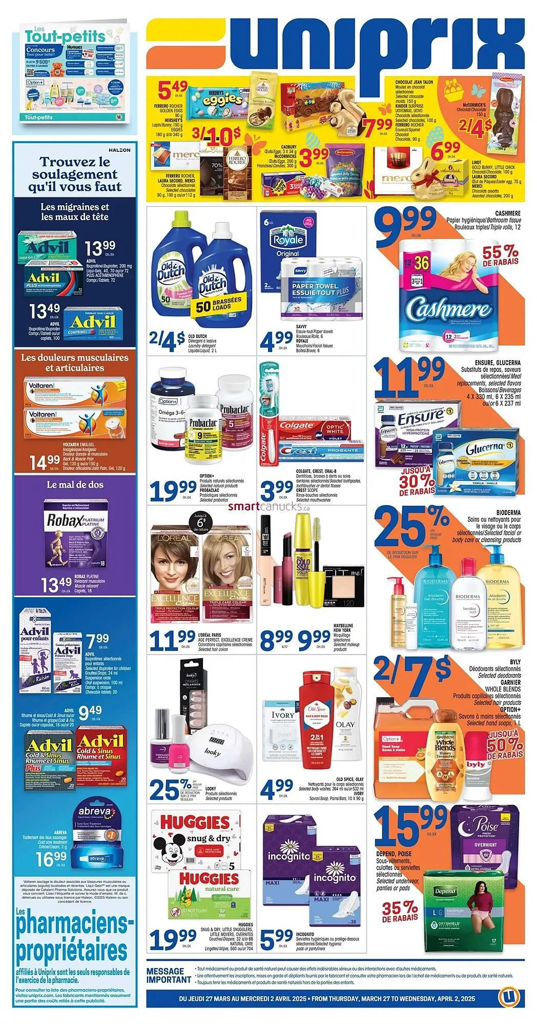 Uniprix flyer from March 27 to April 2 2025 - flyer page 1