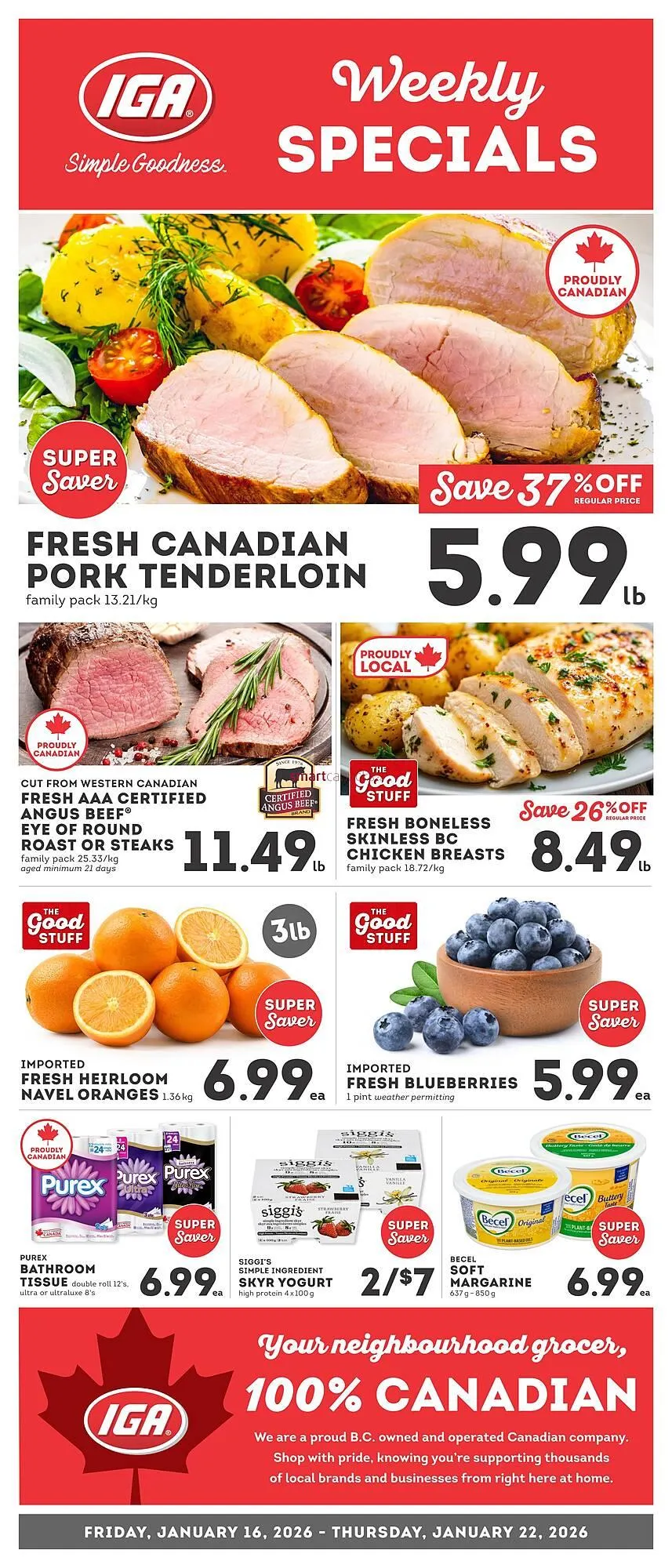 IGA flyer from January 16 to January 22 2026 - flyer page 1