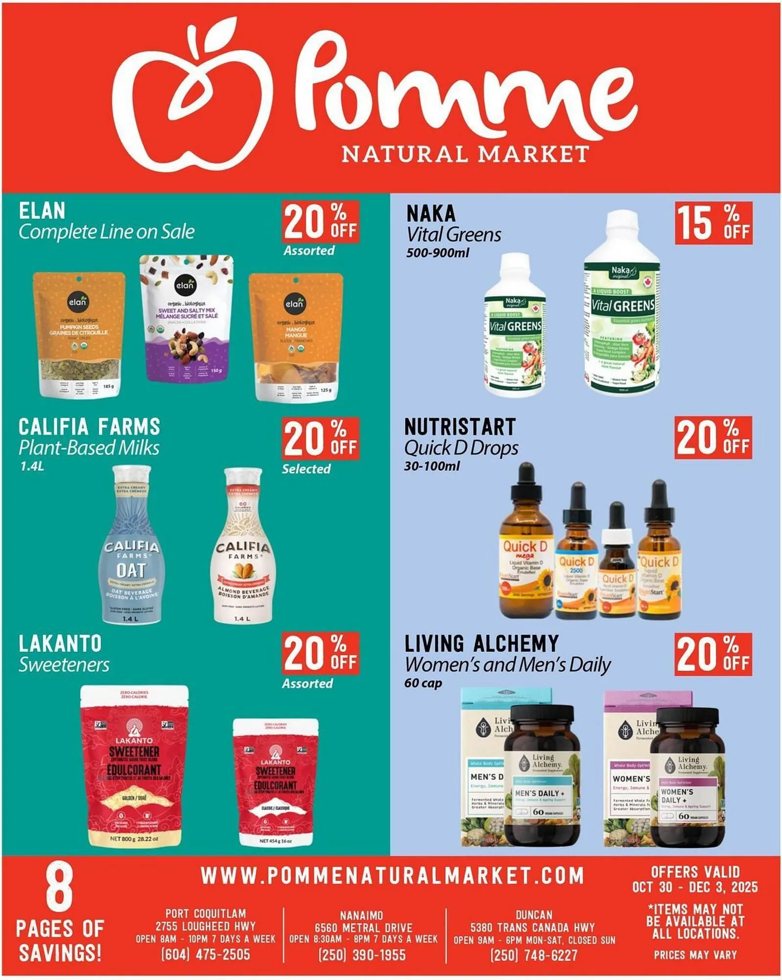 Pomme Natural Market flyer from November 11 to December 3 2025 - flyer page 1