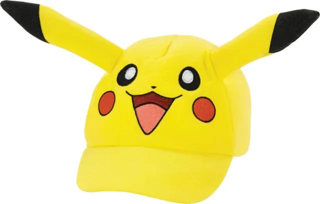 Nintendo Pokémon Pikachu Baseball Hat, Yellow, One Size, Wearable Costume Accessory for Halloween