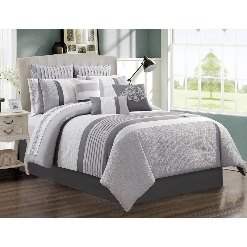 Wov Ring Stitch Striped Comforter Set