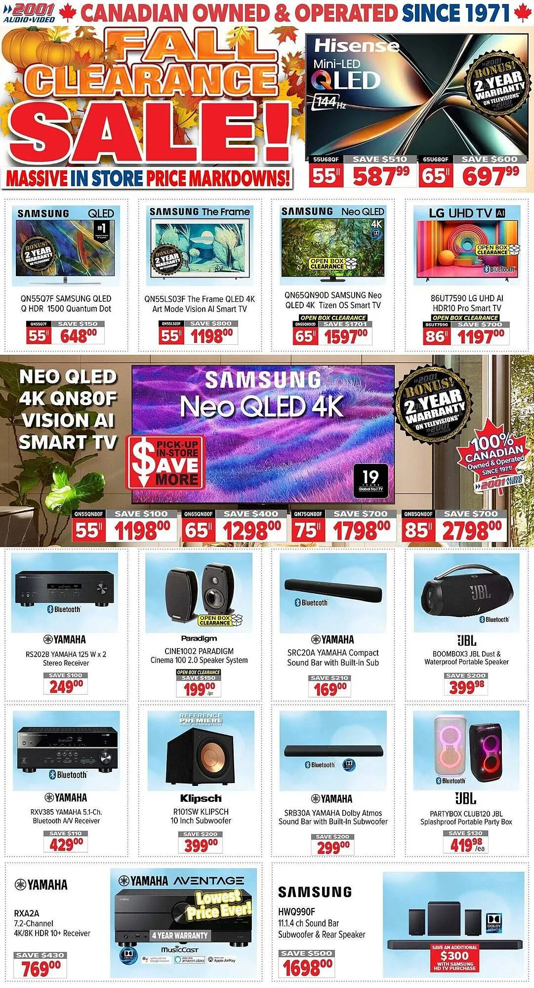 2001 Audio Video flyer from October 3 to October 10 2025 - flyer page 1