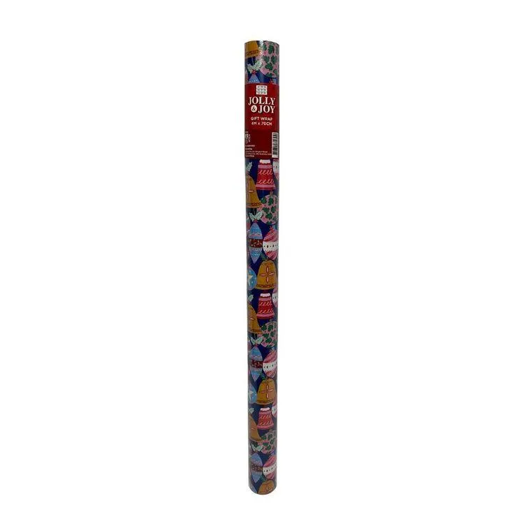 Jolly & Joy Festive Baubles Gift Wrap Multicoloured