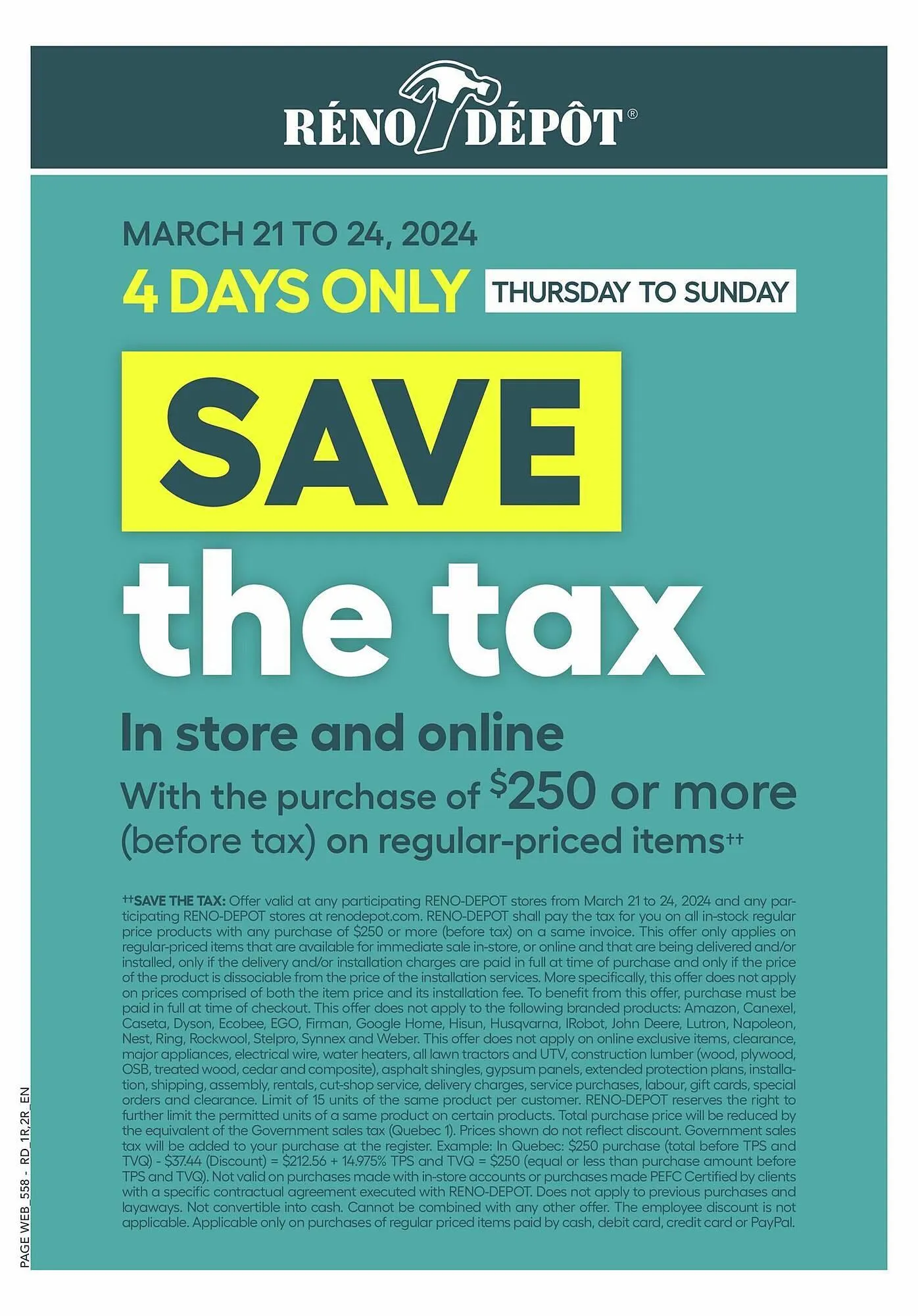 Réno Dépôt flyer from March 21 to April 4 2024 - flyer page 2