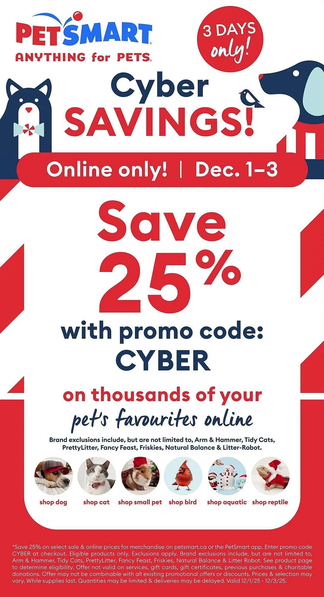 Petsmart flyer from December 1 to December 31 2025 - flyer page 1