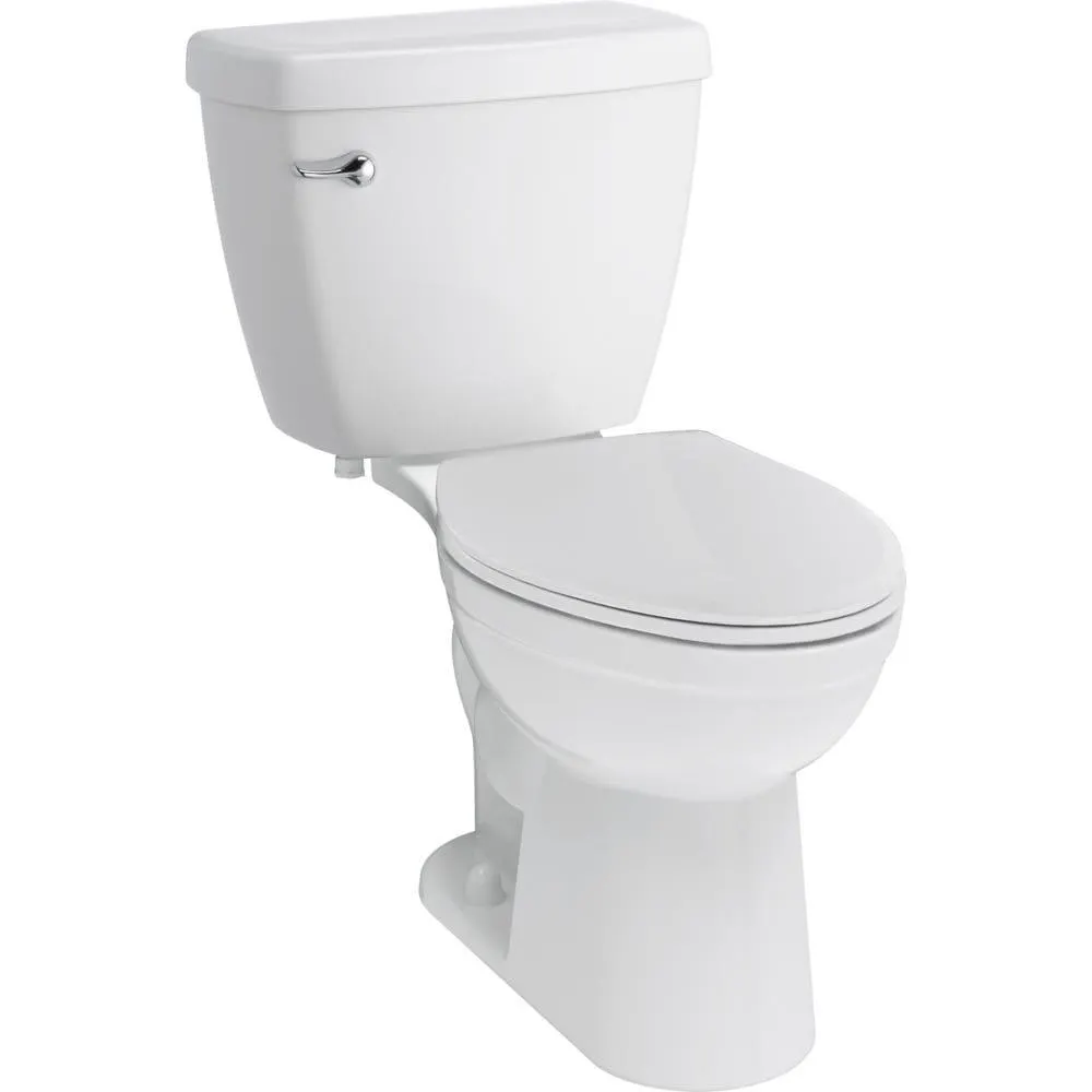 Foundations 2-Piece 4.8 LPF Single-Flush Elongated Toilet in White