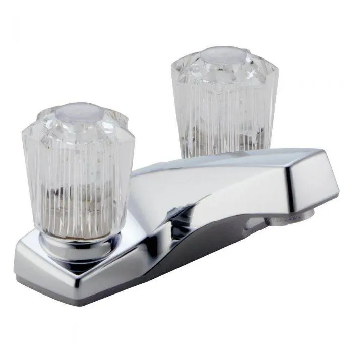 Peerless Lavatory Faucet Two Acrylic Knobs Chrome (P40LF-140)