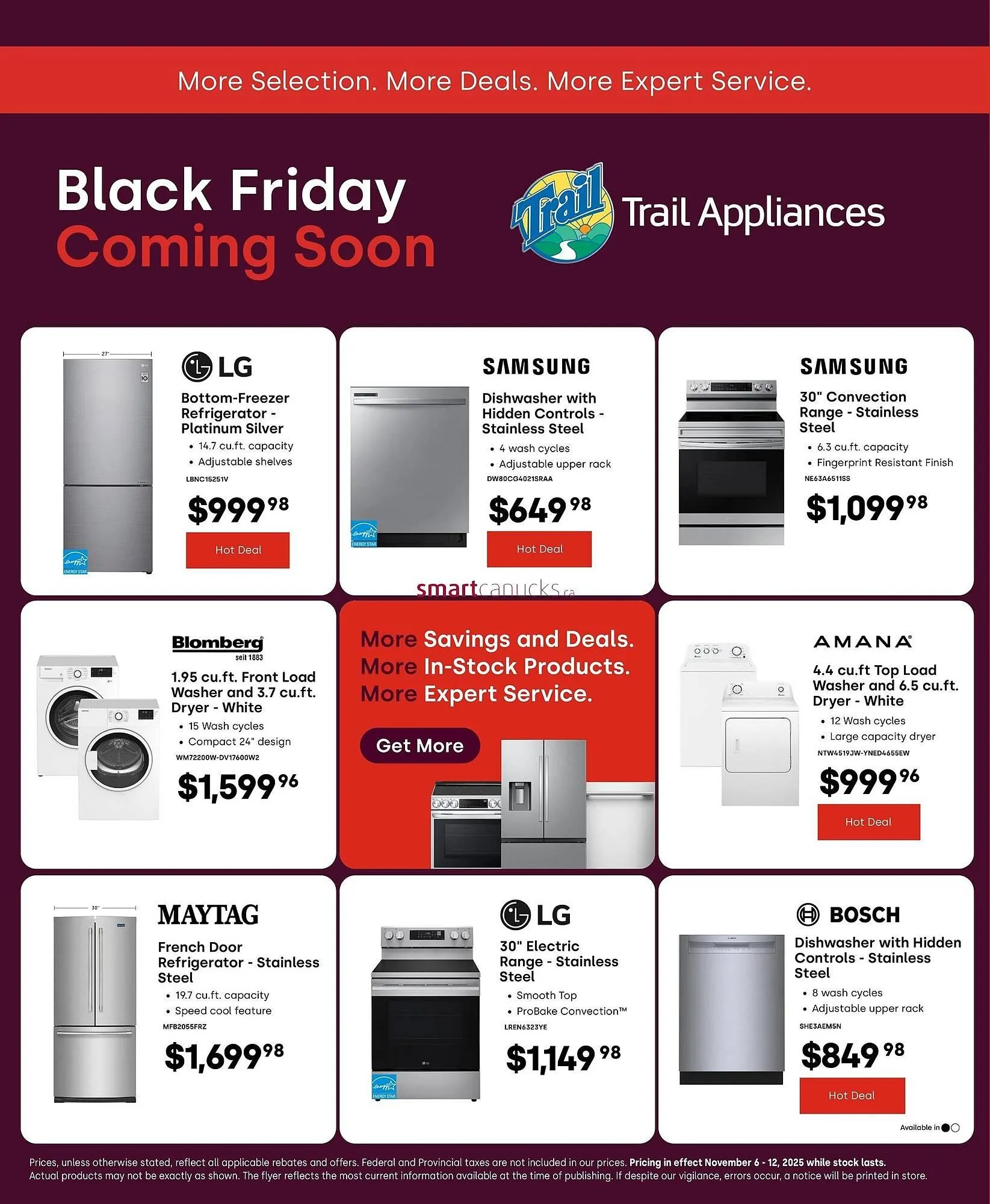 Trail Appliances flyer from November 3 to November 12 2025 - flyer page 1