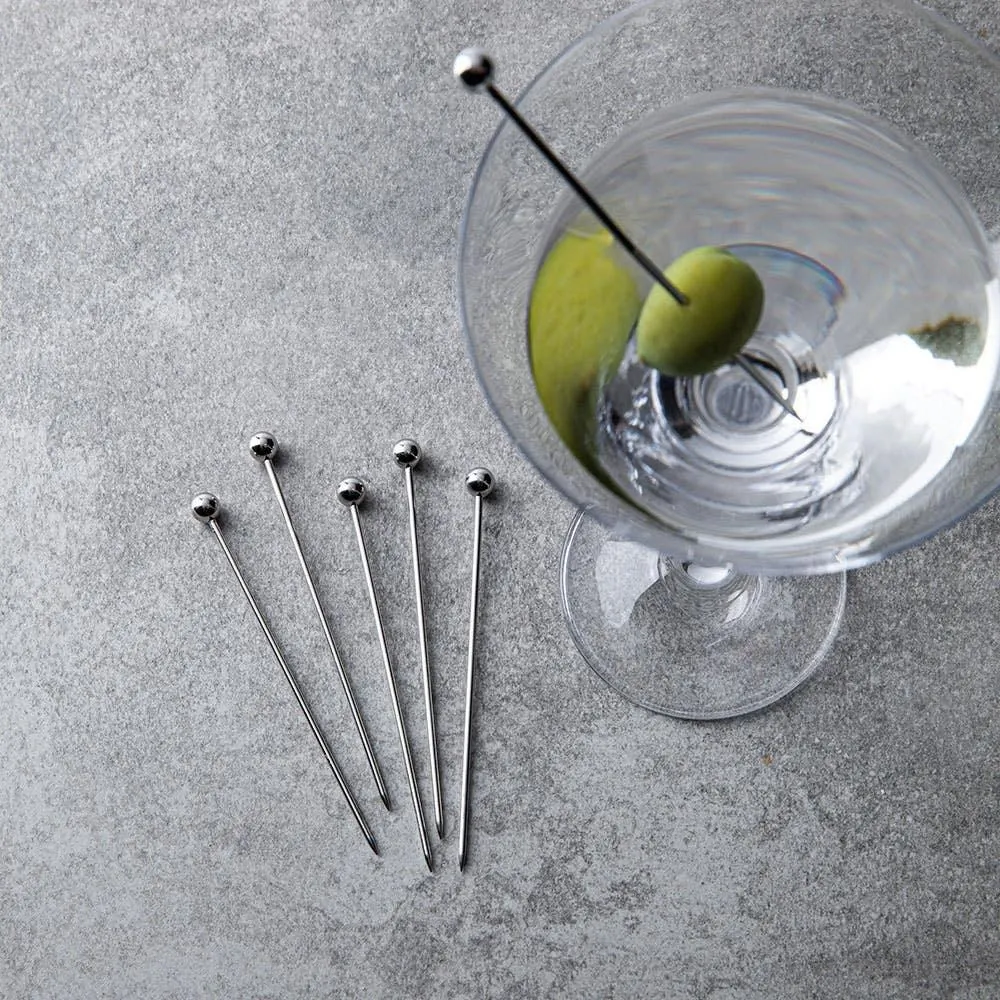 KSP Bar Essentials Cocktail Pick - Set of 6 (Silver)