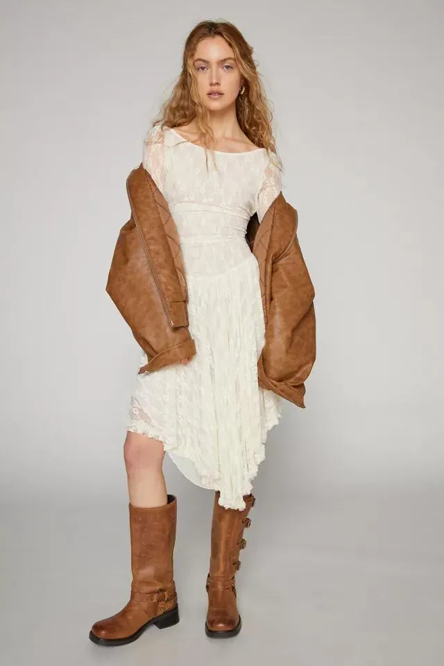 Kimchi Blue Felicity Lace Asymmetrical Midi Dress