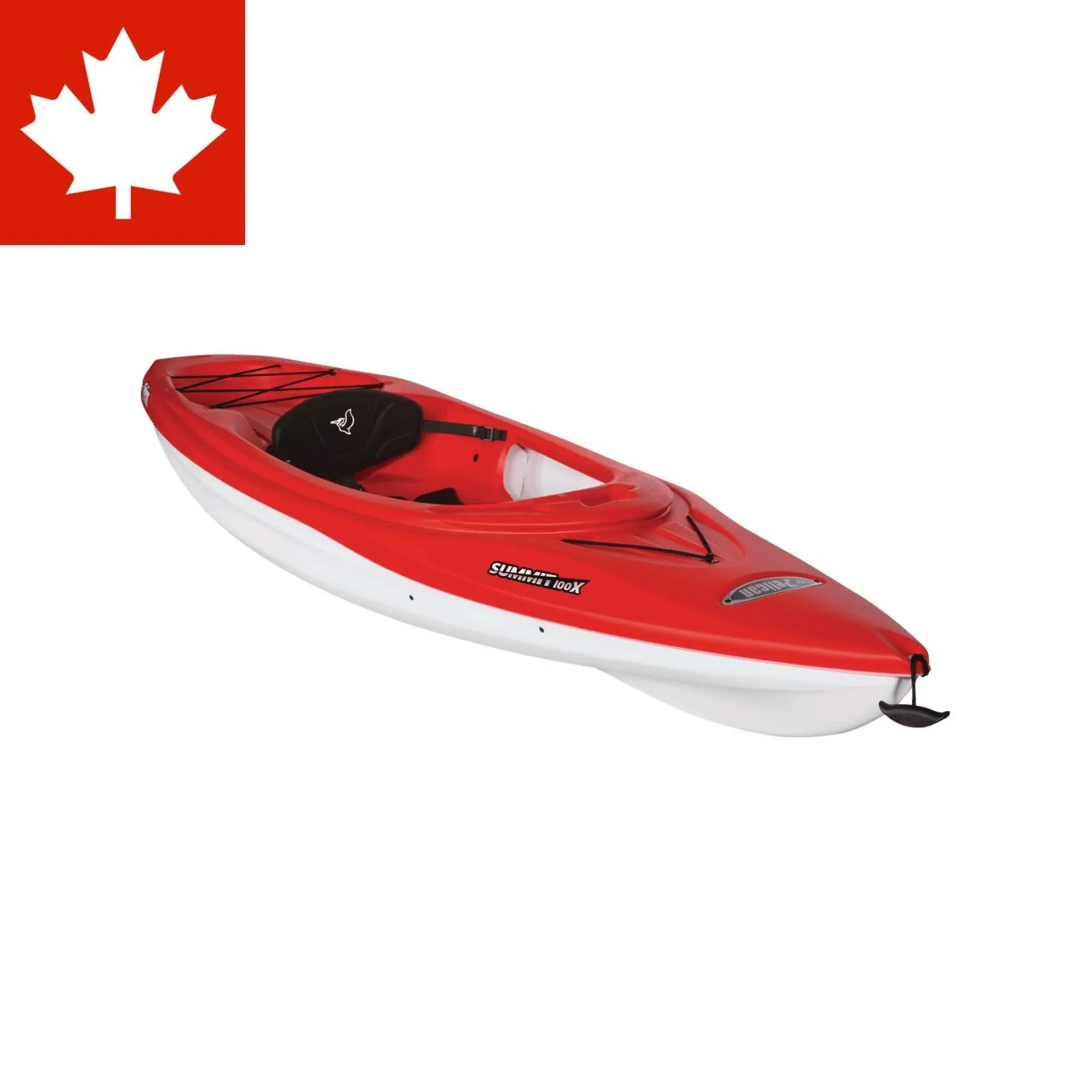 Pelican Summit 100X Sit-In 1-Person Kayak, Fireman Red/White, 10-ft