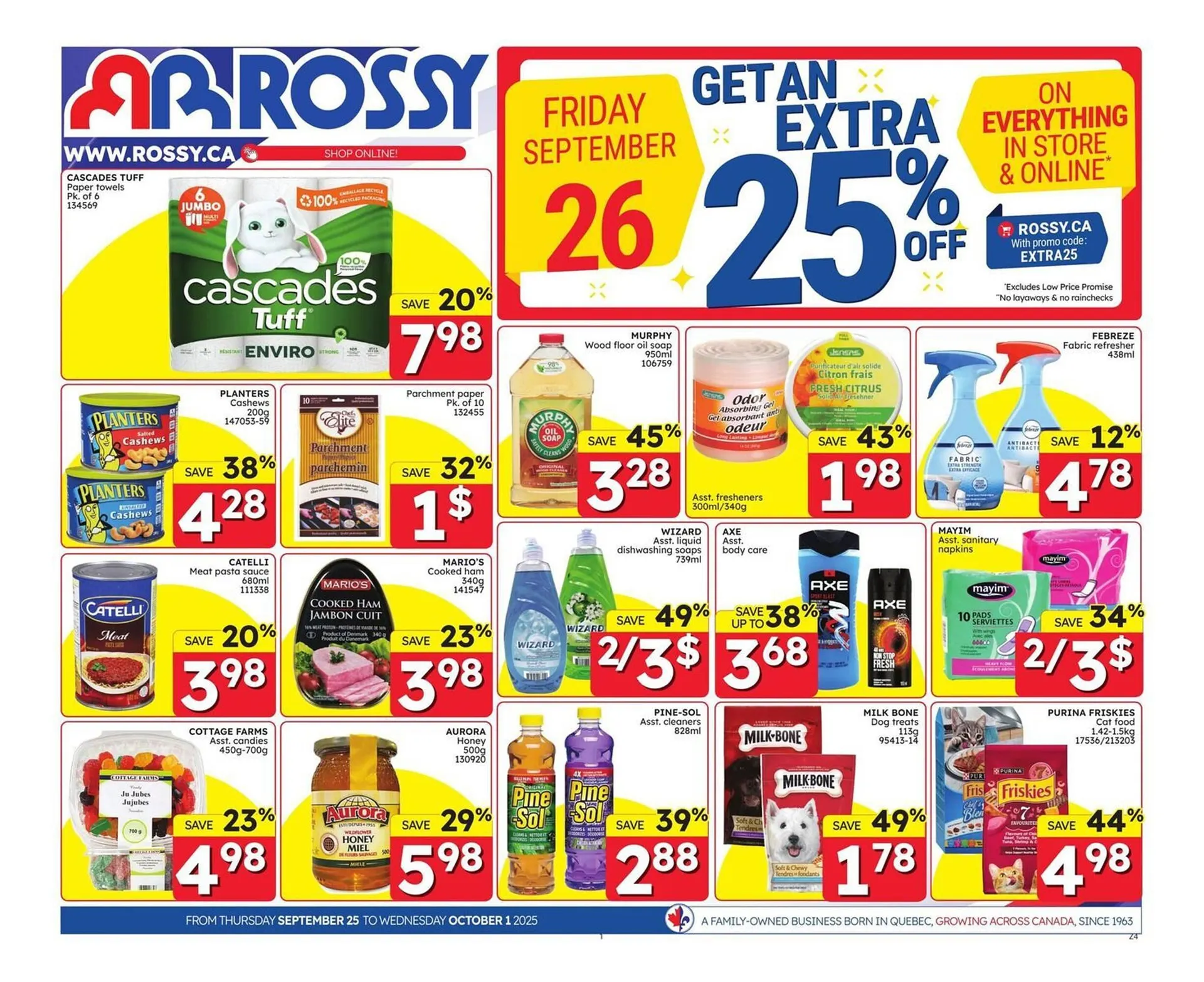 Rossy flyer from September 25 to October 1 2025 - flyer page 1
