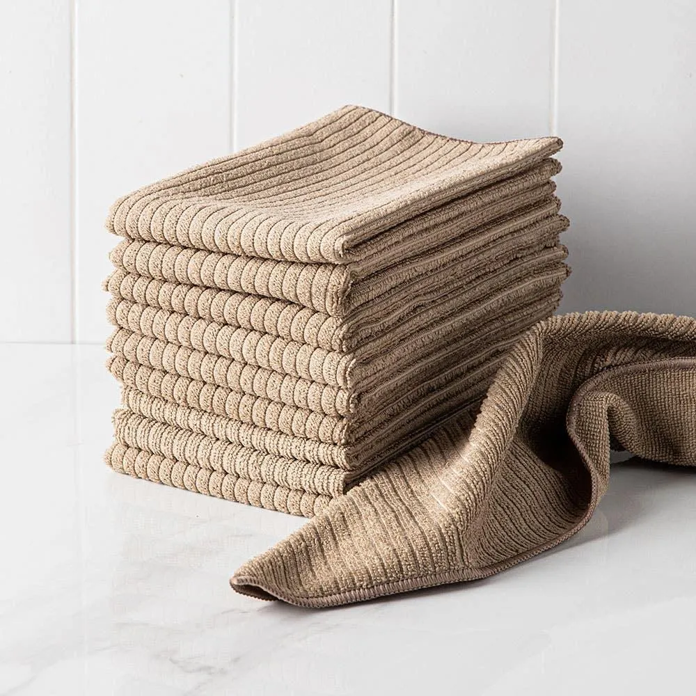 KSP Ultimate Clean All-Purpose Microfiber Cloth - Set/10 (Taupe)